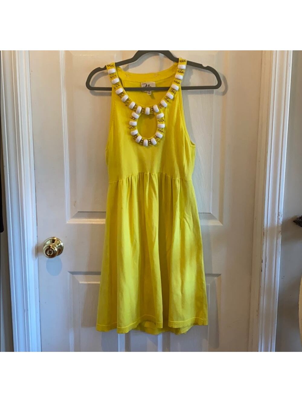 Milly women’s size medium yellow beaded sleeveless dress